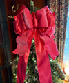 The Candi Hot Pink Plush Velvet XL Christmas Tree Topper Bow