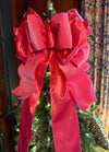 The Candi Hot Pink Plush Velvet XL Christmas Tree Topper Bow