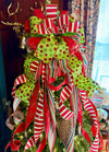 The Jovi Red White & Green XL Christmas Tree Topper Bow