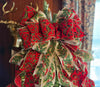 The Salome Red & Gold XL Christmas Tree Topper Bow