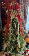 The Salome Red & Gold XL Christmas Tree Topper Bow