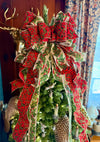 The Salome Red & Gold XL Christmas Tree Topper Bow