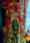 The Salome Red & Gold XL Christmas Tree Topper Bow