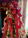 The Whitley Red & Gold XL Christmas Tree Topper Bow