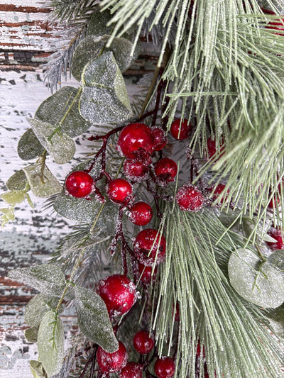 Red berry & mixed pine Christmas swag, ready to ship, holiday swag, wreath making supply, farmhouse decor, christmas decor, holiday decor