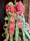 The Cornelius Pink Mint & Gold Nutcracker Christmas Tree Topper Bow