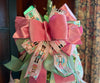 The Cornelius Pink Mint & Gold Nutcracker Christmas Tree Topper Bow