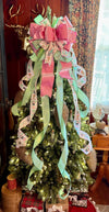 The Cornelius Pink Mint & Gold Nutcracker Christmas Tree Topper Bow