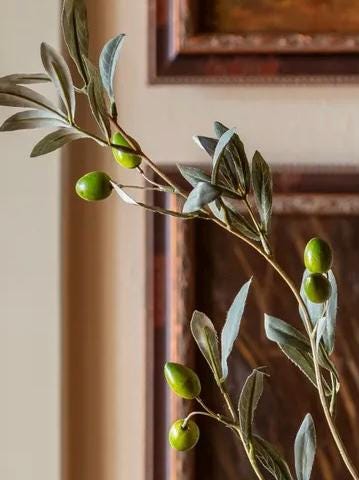 Faux Olive Branch: 32" Silk Flower Stem Craft Supply