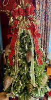 The Salome Red & Gold XL Christmas Tree Topper Bow