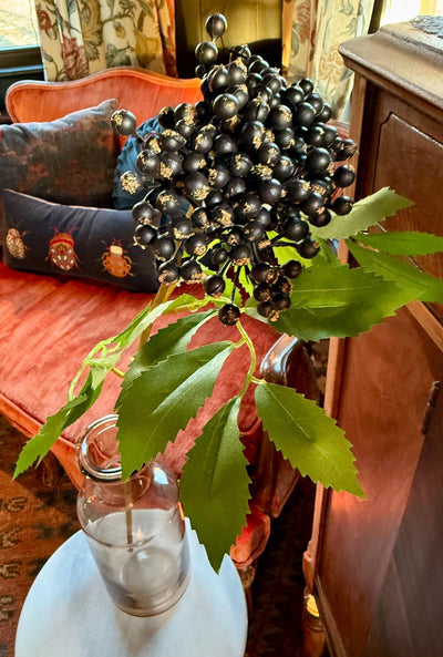 Faux Elderberry Cluster Branch