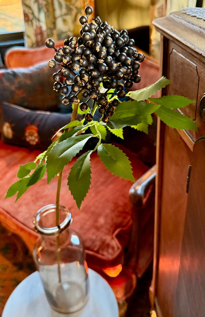 Faux Elderberry Cluster Branch