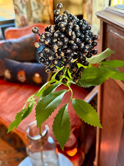 Faux Elderberry Cluster Branch