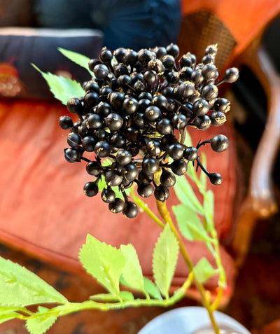 Faux Elderberry Cluster Branch