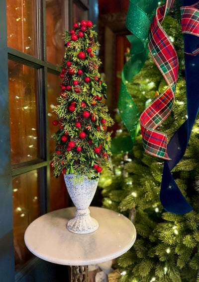 White Distressed Metal Goblet Vase