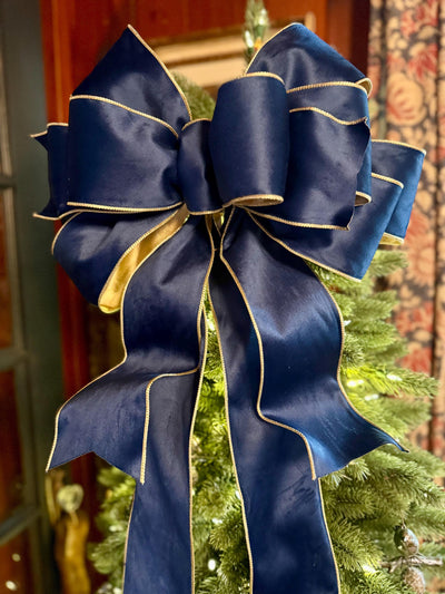 The Shanice Navy Blue Velvet Christmas Tree Topper Bow