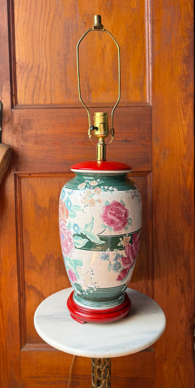 Vintage Chinoiserie Ginger Jar Table Lamp