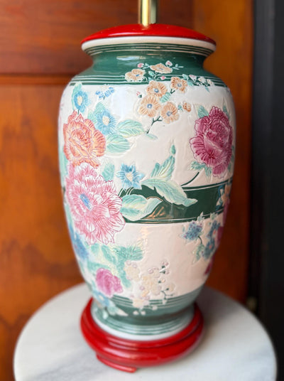 Vintage Chinoiserie Ginger Jar Table Lamp