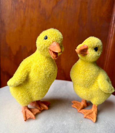 Artificial Yellow Resin Ducklings Set Of Two
