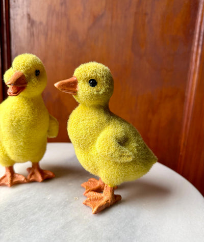 Artificial Yellow Resin Ducklings Set Of Two