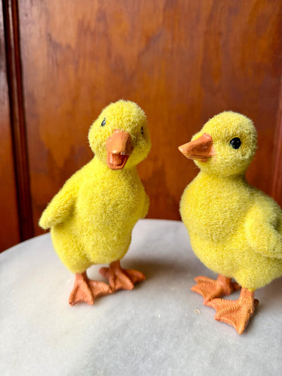 Artificial Yellow Resin Ducklings Set Of Two