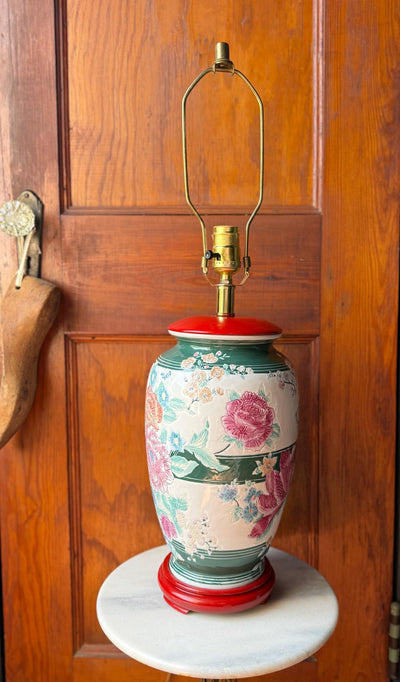 Vintage Chinoiserie Ginger Jar Table Lamp