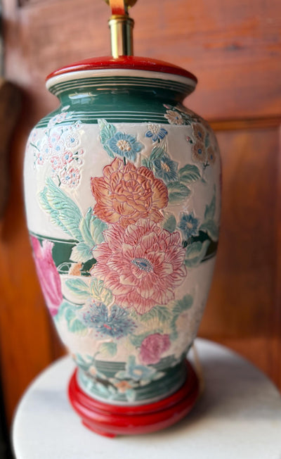 Vintage Chinoiserie Ginger Jar Table Lamp