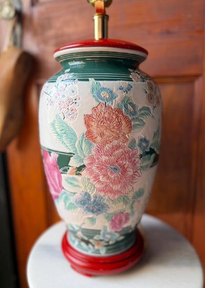 Vintage Chinoiserie Ginger Jar Table Lamp