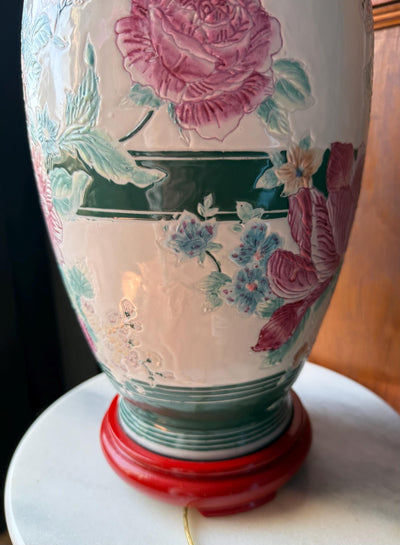 Vintage Chinoiserie Ginger Jar Table Lamp