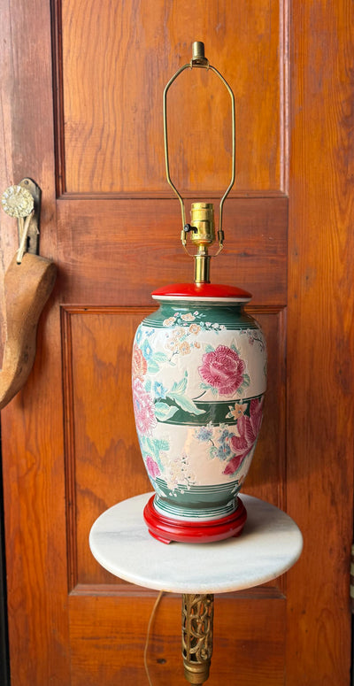 Vintage Chinoiserie Ginger Jar Table Lamp
