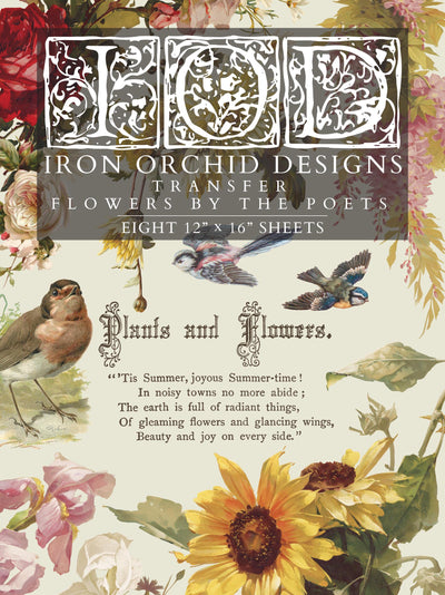 IOD Flowers By The Poets Rub On Transfer Sheet (12x16)