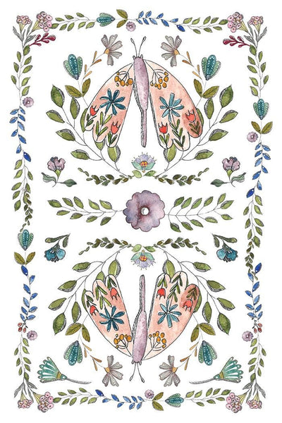 IOD Fern Fables Watercolor Transfer, Vintage Victorian Transfers for crafts, craft supply, Card embellishment, floral transfer for smalls