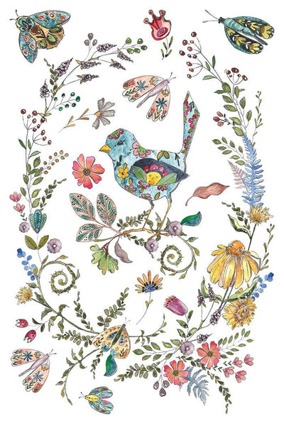 IOD Fern Fables Watercolor Transfer, Vintage Victorian Transfers for crafts, craft supply, Card embellishment, floral transfer for smalls