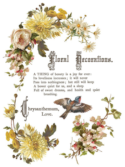 IOD Flowers By The Poets Rub On Transfer Sheet (12x16)