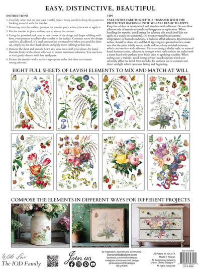 IOD Marche Des Fleurs Rub On Transfer Sheet (12x16)