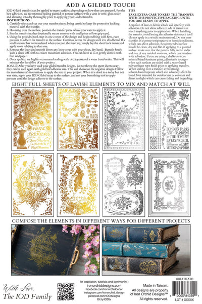IOD Athenæum Gilded Foil Rub On Transfer Sheet (8x12)