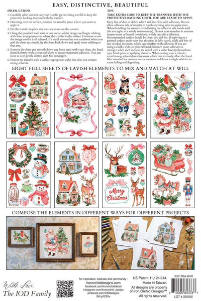 IOD Darling Holiday Rub On Transfer Sheet
