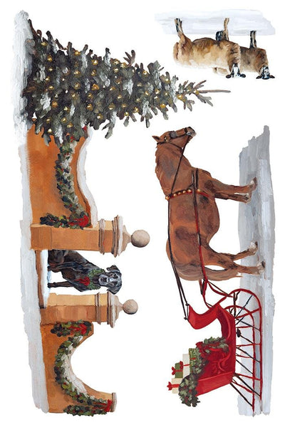 IOD A Cotswold Christmas Rub On Transfer Sheet