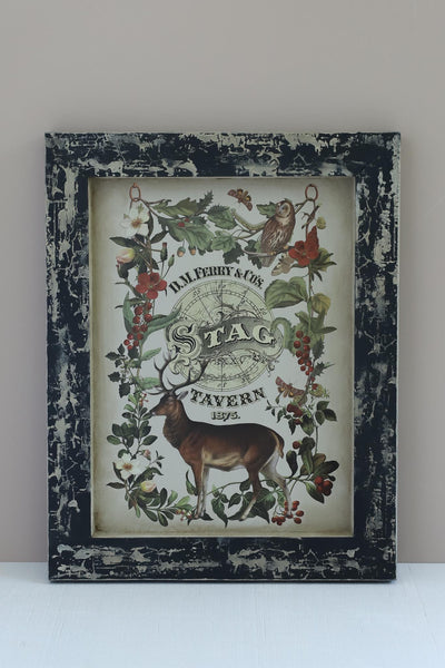 IOD Stag Tavern Christmas Rub On Transfer Sheet