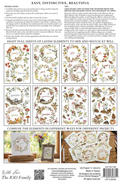 IOD Bramblewood Diaries Rub On Transfer Sheet