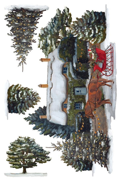 IOD A Cotswold Christmas Rub On Transfer Sheet