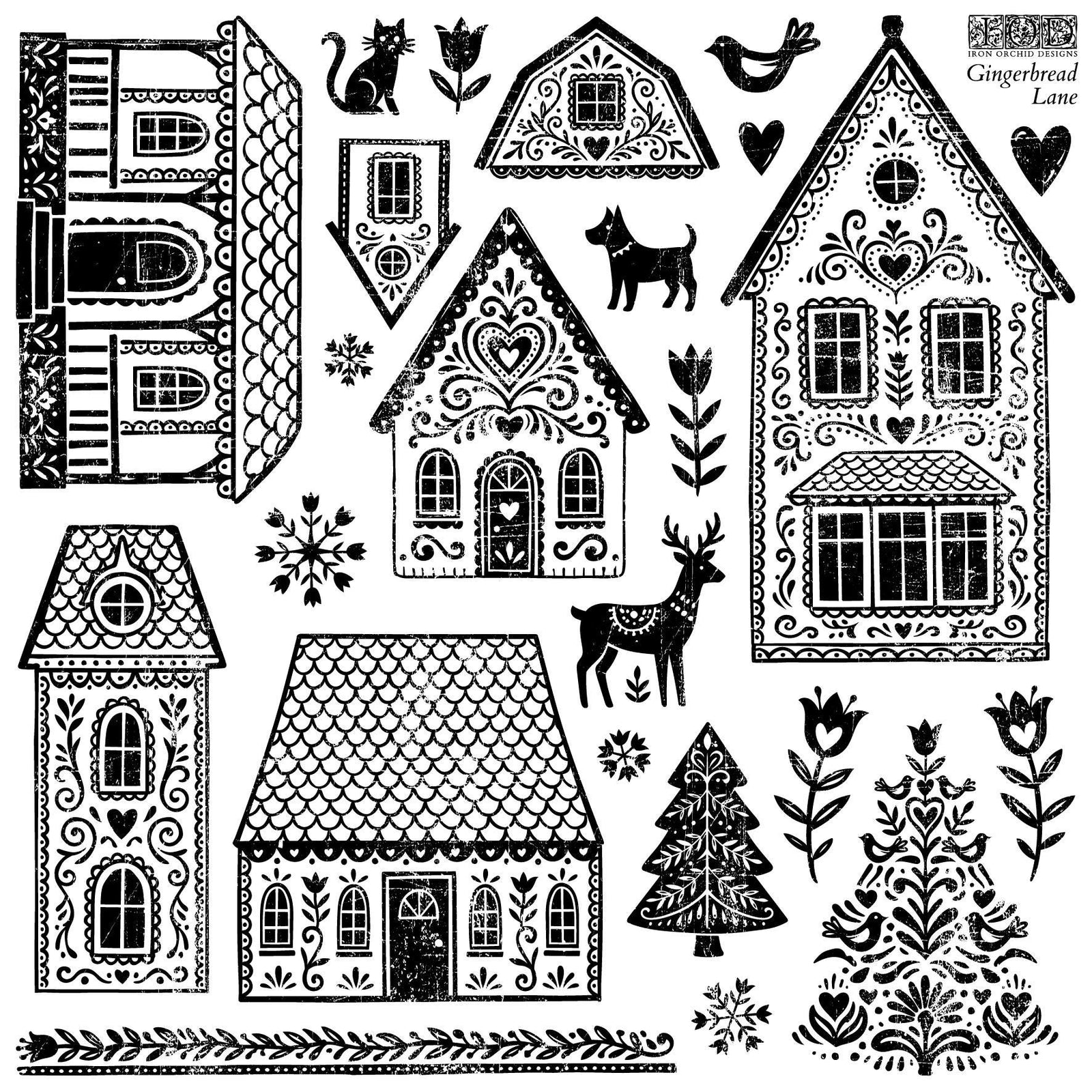 IOD Gingerbread Lane Christmas Decor Stamp