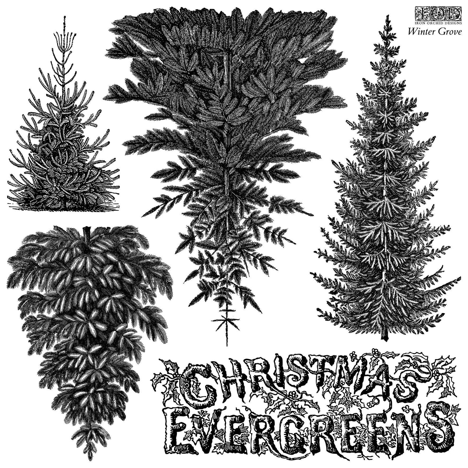 IOD Winter Grove Christmas Decor Stamp