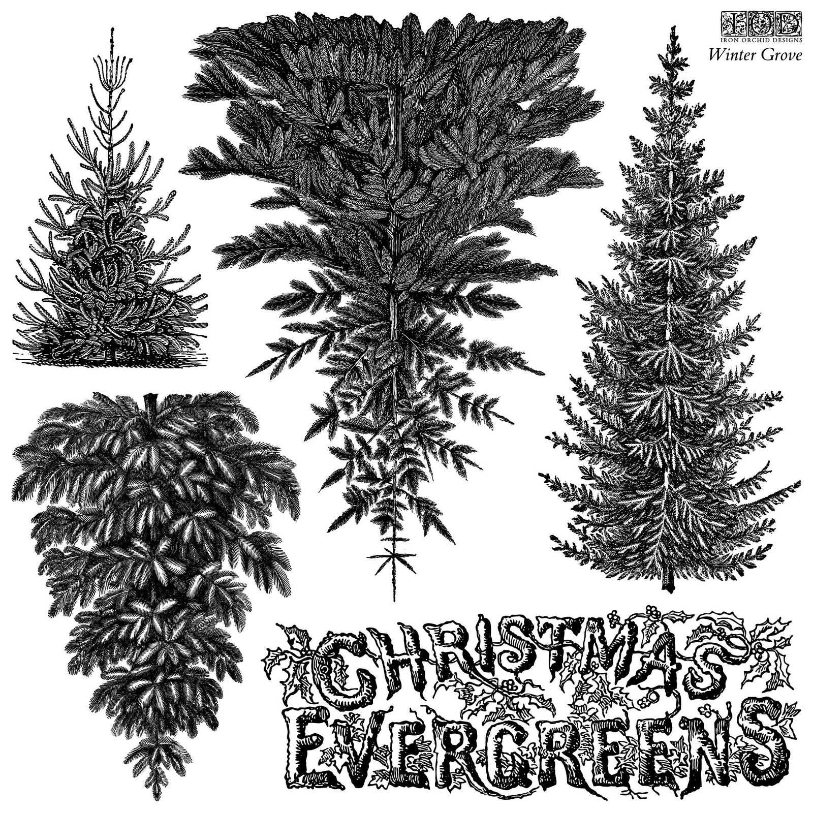 IOD Winter Grove Christmas Decor Stamp