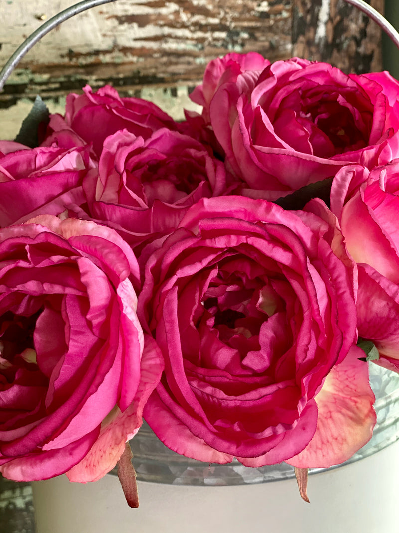 Faux Pink Cabbage Rose