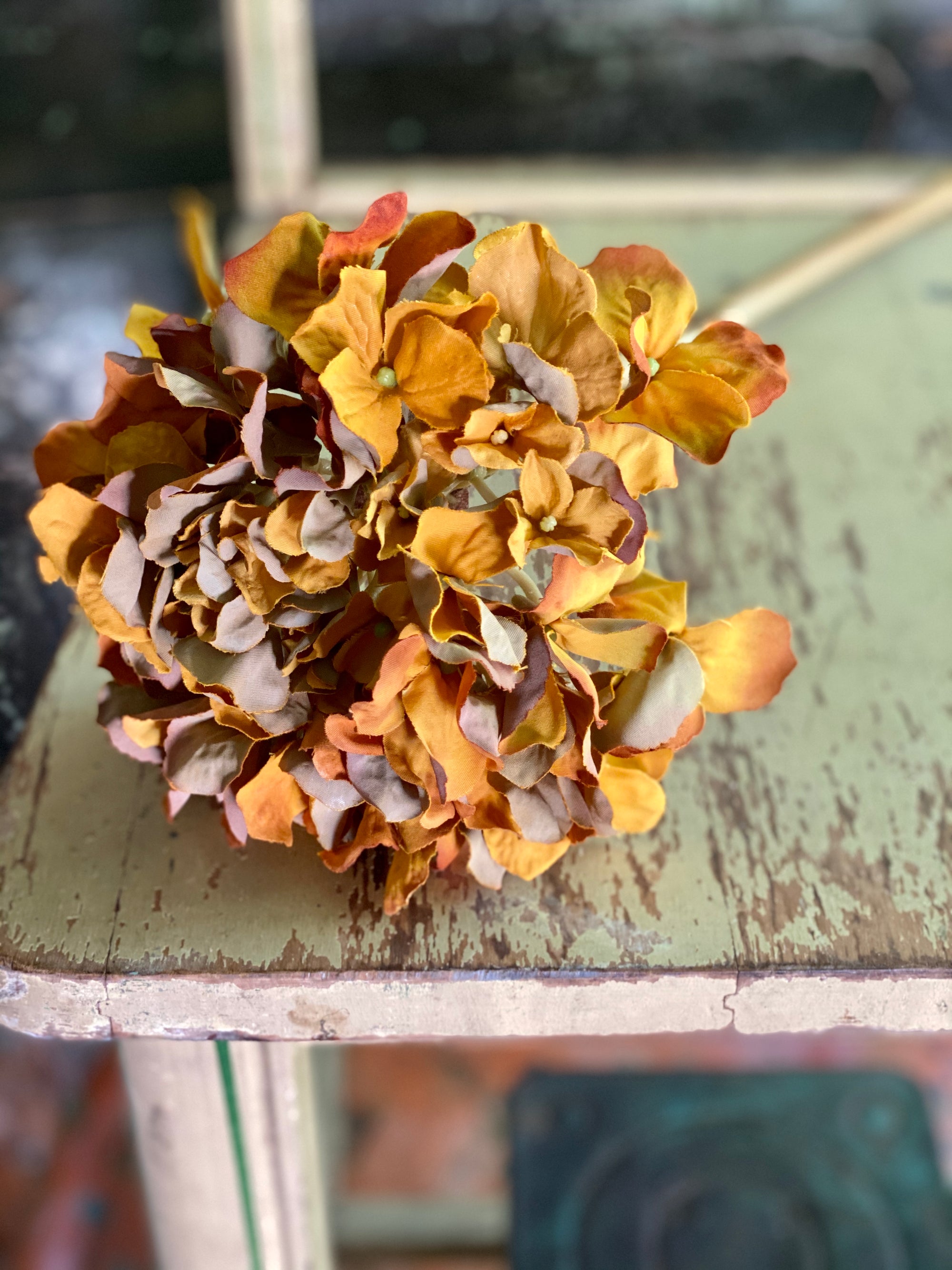 Faux Dried Hydrangea, Hydrangea Flower, Dried-look, Hydrangea, Dried Flower  Look, Silk Hydrangea, Fall Hydrangeas, Fall Flowers 