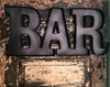 Vintage Style Black Metal Bar Sign