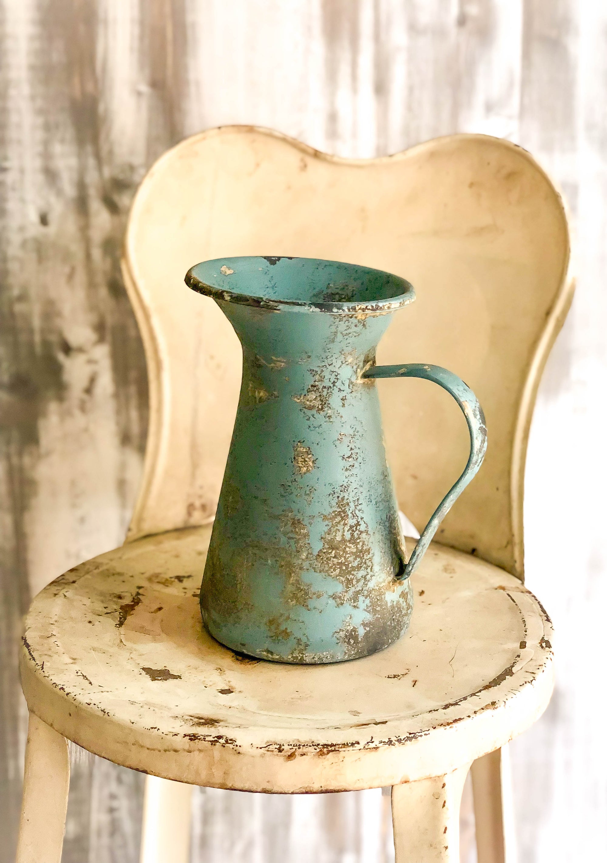 The Becca Distressed Farmhouse Metal Pitcher