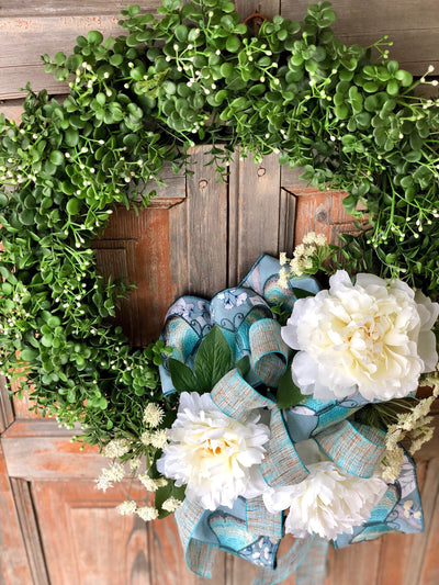 Spring wreaths for front door~The Bridgett spring butterfly peony wreath for front door~spring decor~easter wreath~farmhouse wreath~boxwood