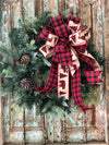 The Georgianna red and black buffalo check bow for wreaths~Christmas tree topper now~fall bow for lanterns~mailbox bow~farmhouse bow~rustic